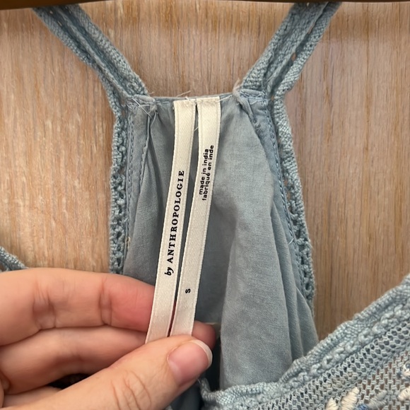 Anthropologie: Light blue boho maxi dress; size small - Picture 4 of 7